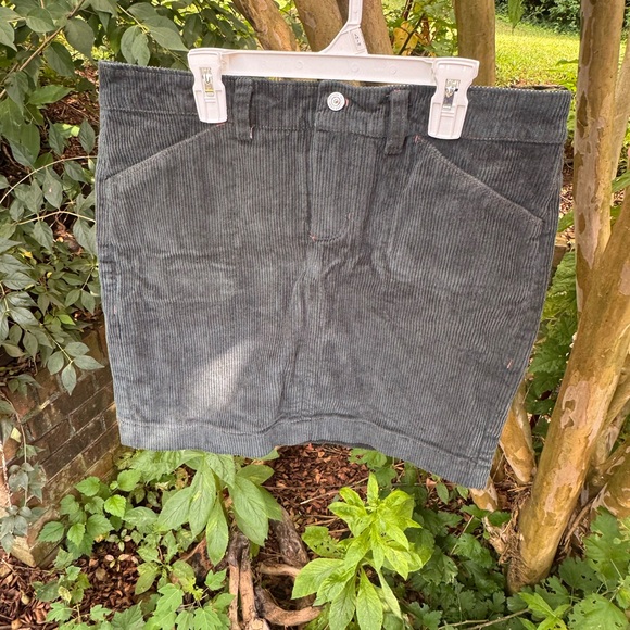 Chic Forest Green Corduroy Mini Skirt - Picture 1 of 8